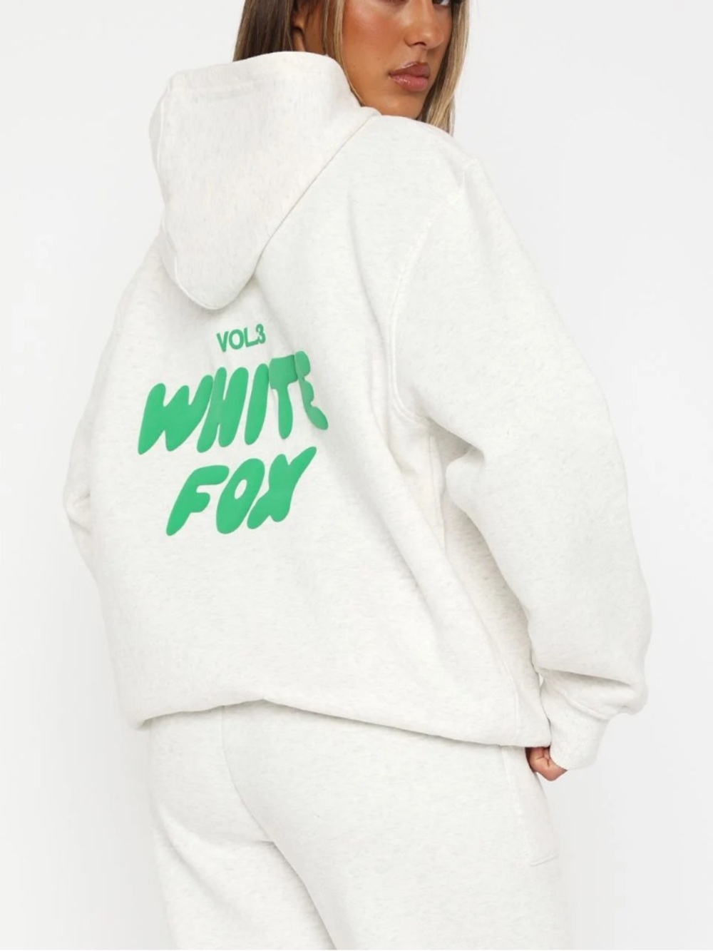 White Fox Boutique Offstage Light Gray Hoodie Sz M/L - Picture 11 of 12